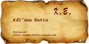 Kádas Betta névjegykártya